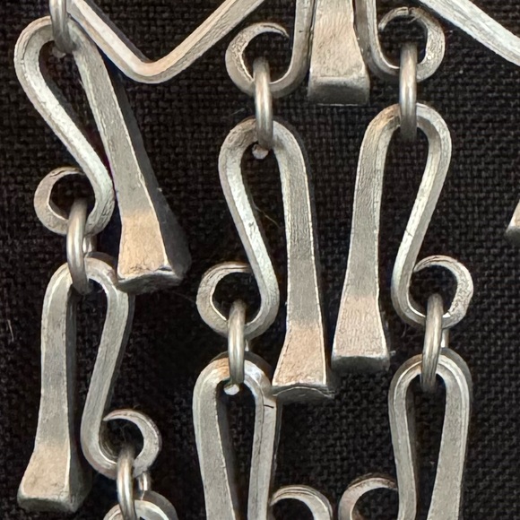 Horseshoe Nail Pendant Necklace Modernist Brutalist Goth Folk Art - Vintage - Picture 13 of 15